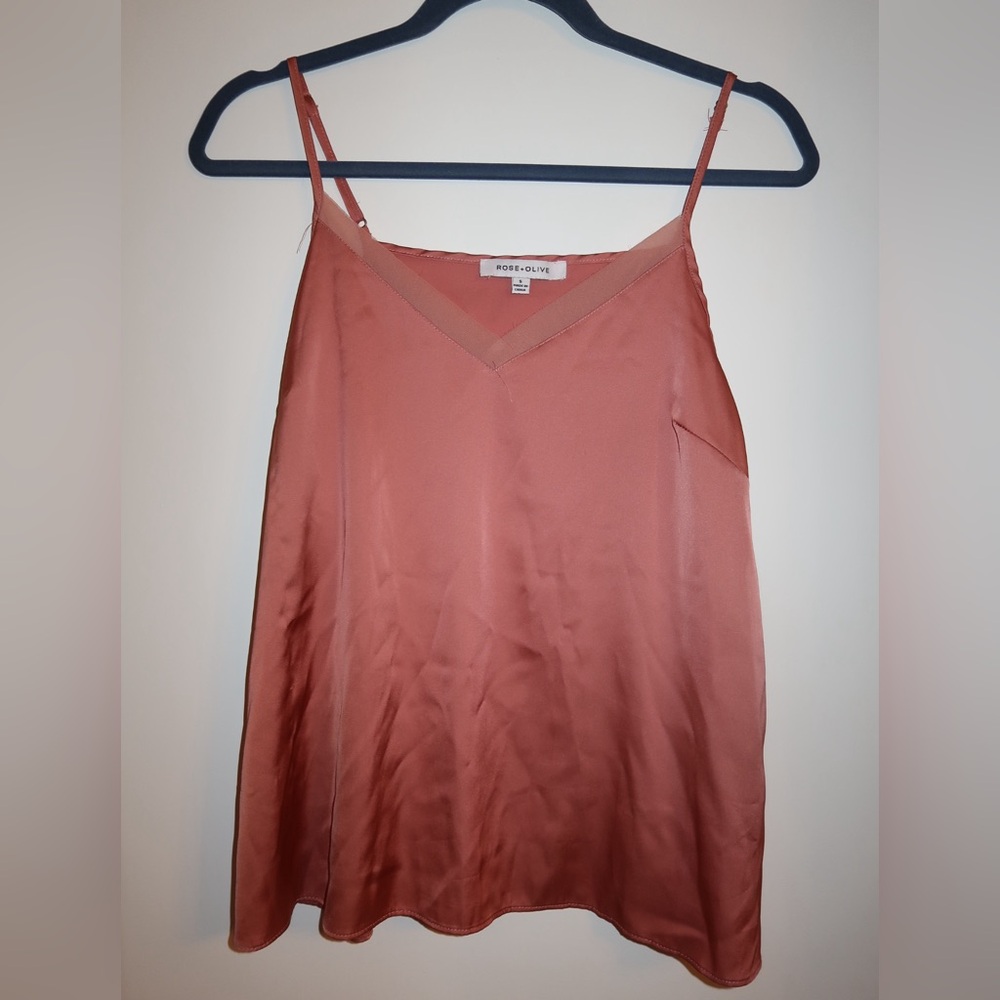 Rose & Olive Women's Coral Satin Camisole